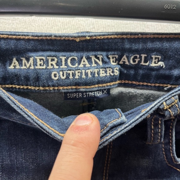 American Eagle Super Stretch Distressed Hi-Rise Jegging Jeans Womens 4 Blue 2573 - Picture 2 of 10